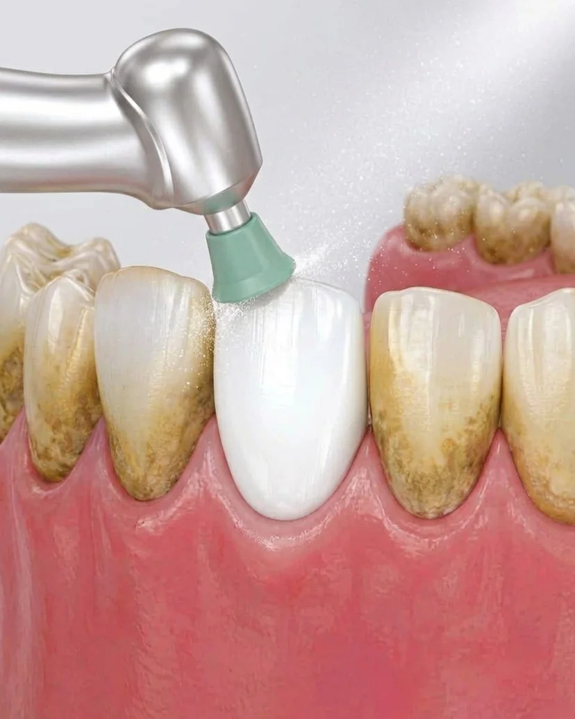 Scaling and polishing results at Glow Dental
